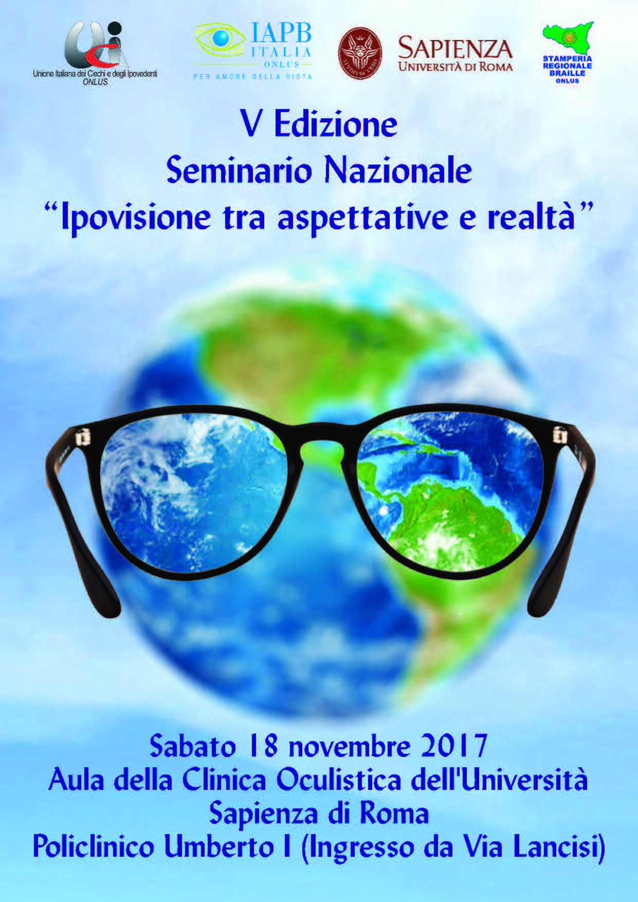 Locandina del Seminario Nazionale Ipovisione tra aspettative e realtà V Edizione