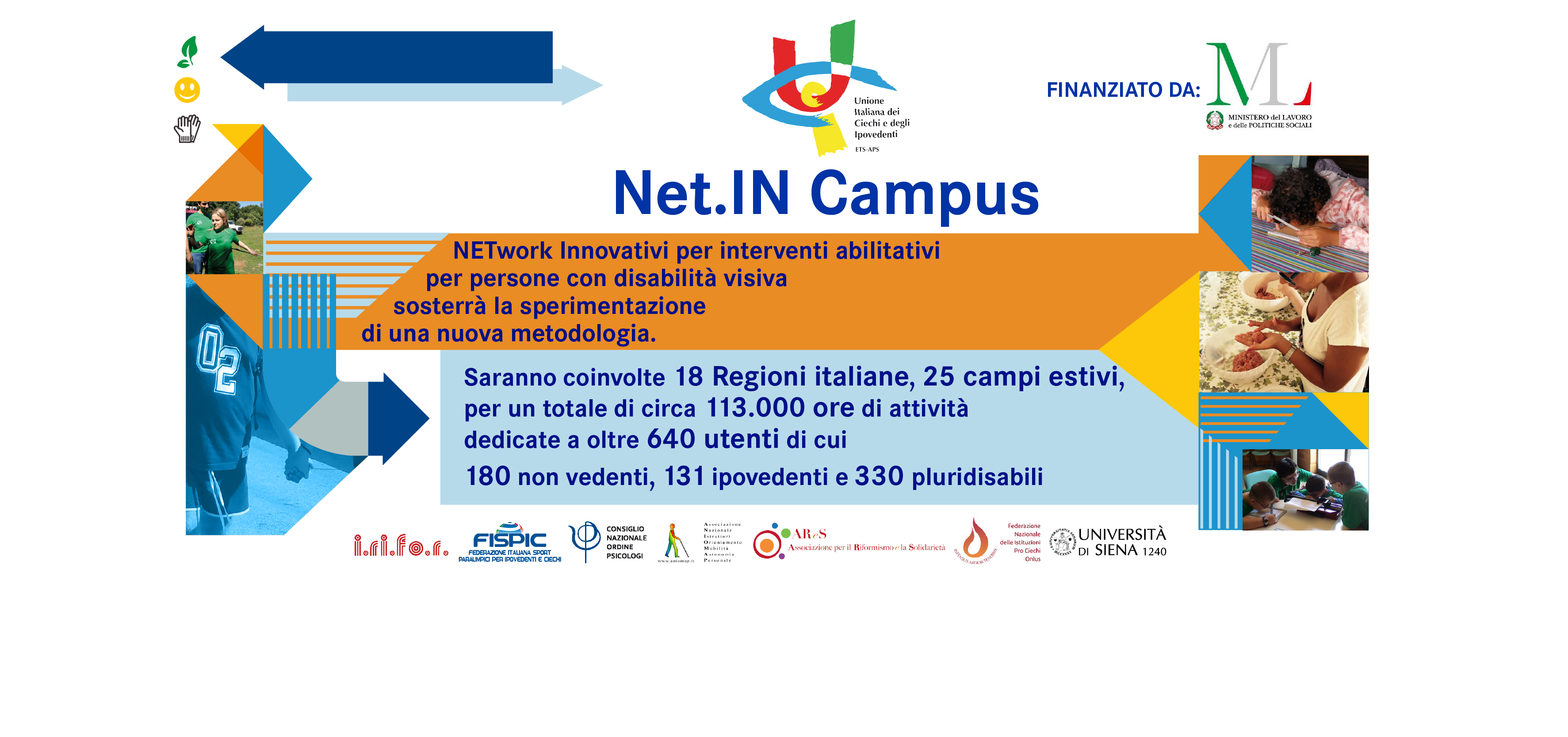 Locandina NET.IN Campus- NETwork Innovativi per interventi abilitativi per persone con disabilità visive