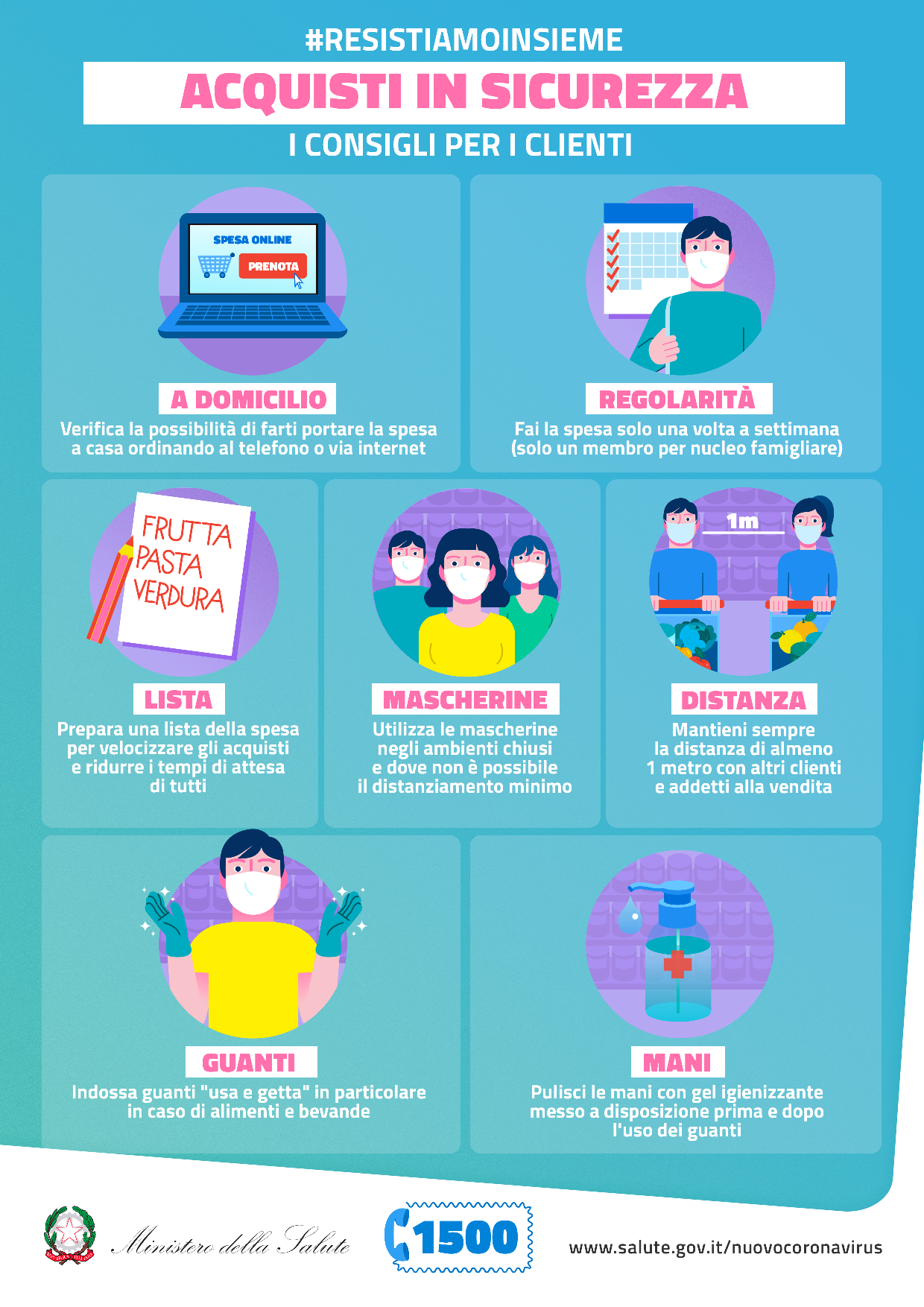 Locandina che illustra come fare acquisti in sicurezza
