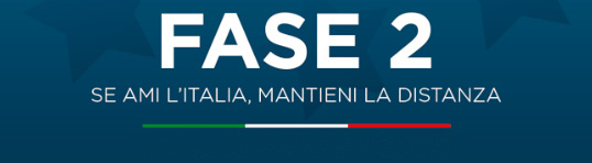 Immagine con scritto Fase 2 Se ami l'Italia mantieni la distanza
