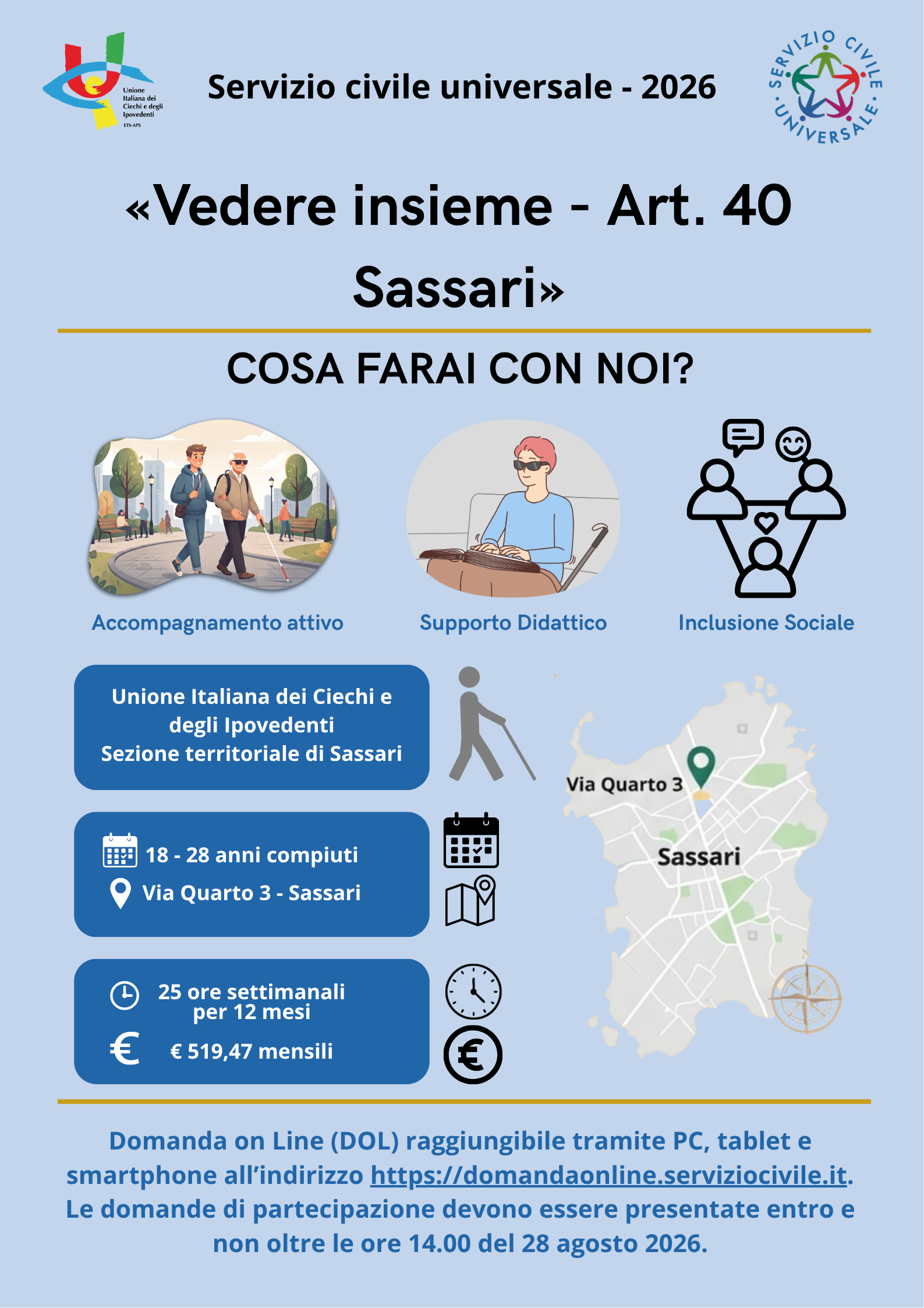 Locandina Servizio Civile - Vedere insieme art. 40