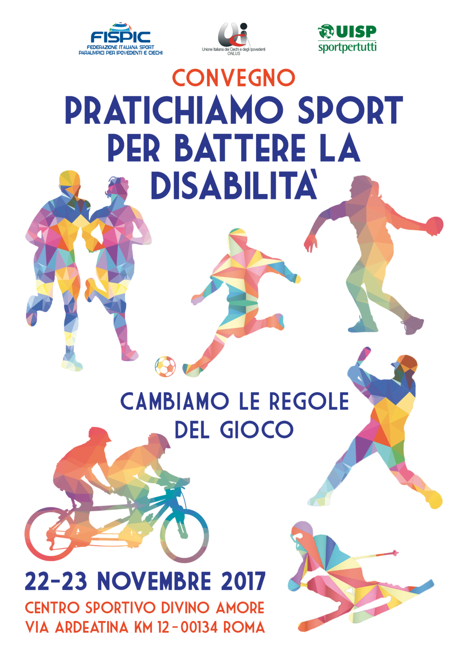 Locandina del convegno: Pratichiamo spor per battere la disabilit